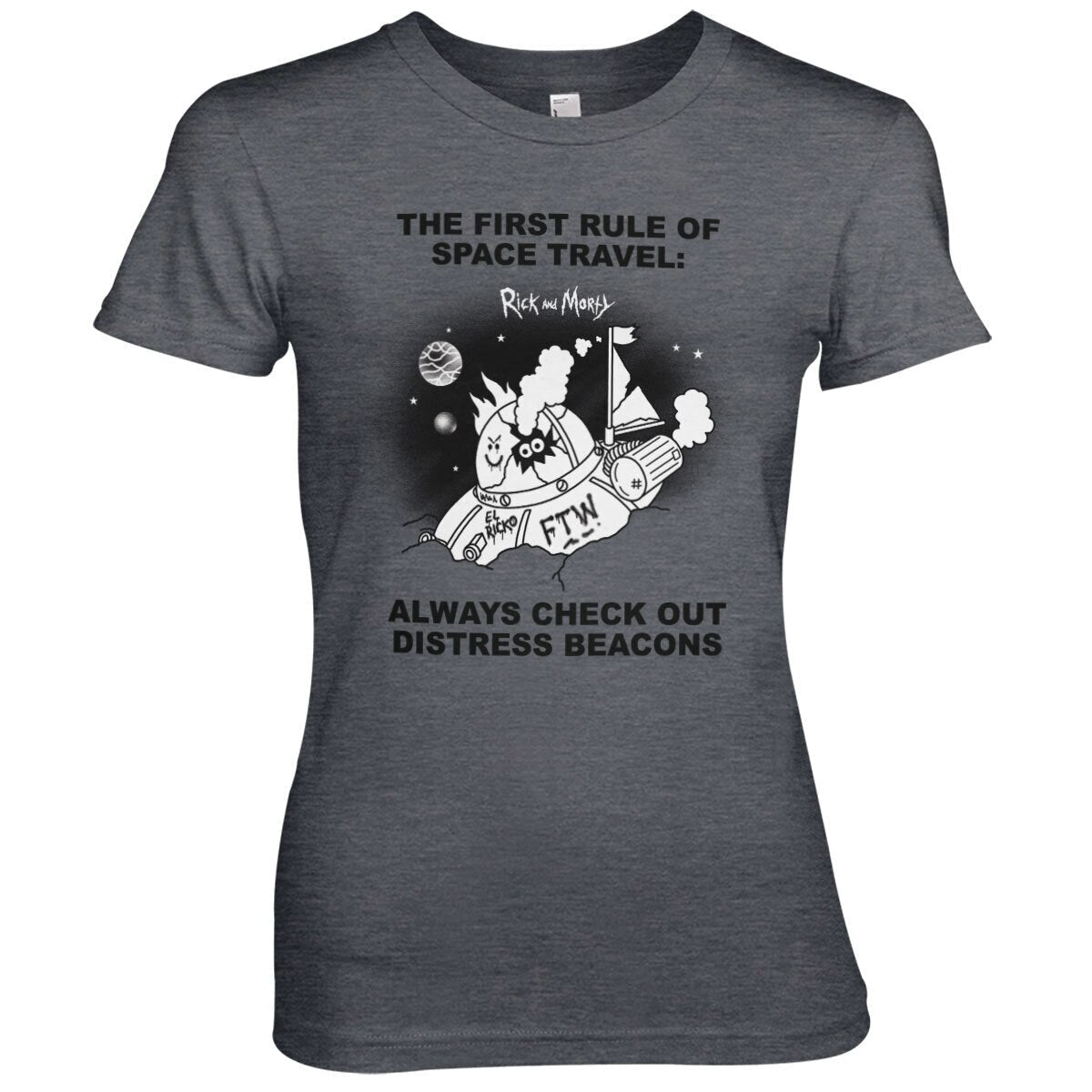 Rick And Morty - Distressed Beacons Girly Tee – T-shirt femme