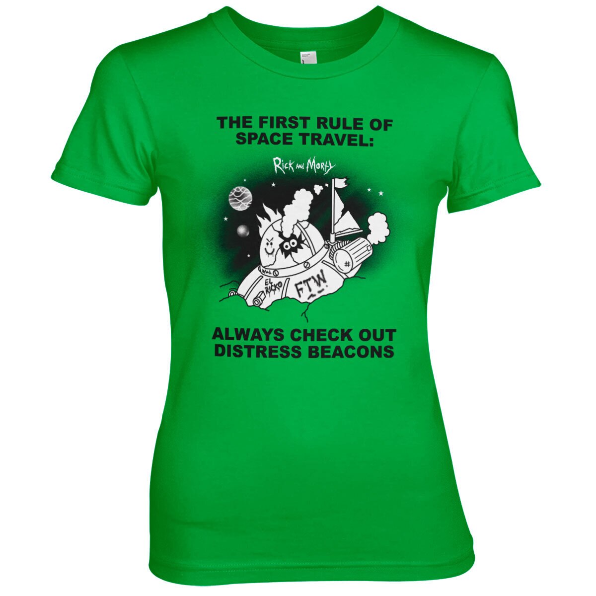 Rick And Morty - Distressed Beacons Girly Tee – T-shirt femme