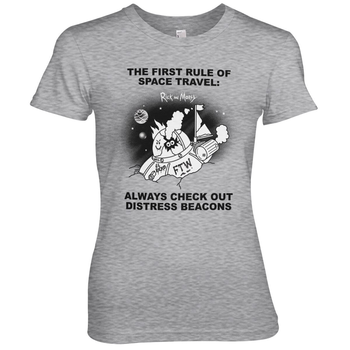 Rick And Morty - Distressed Beacons Girly Tee – T-shirt femme