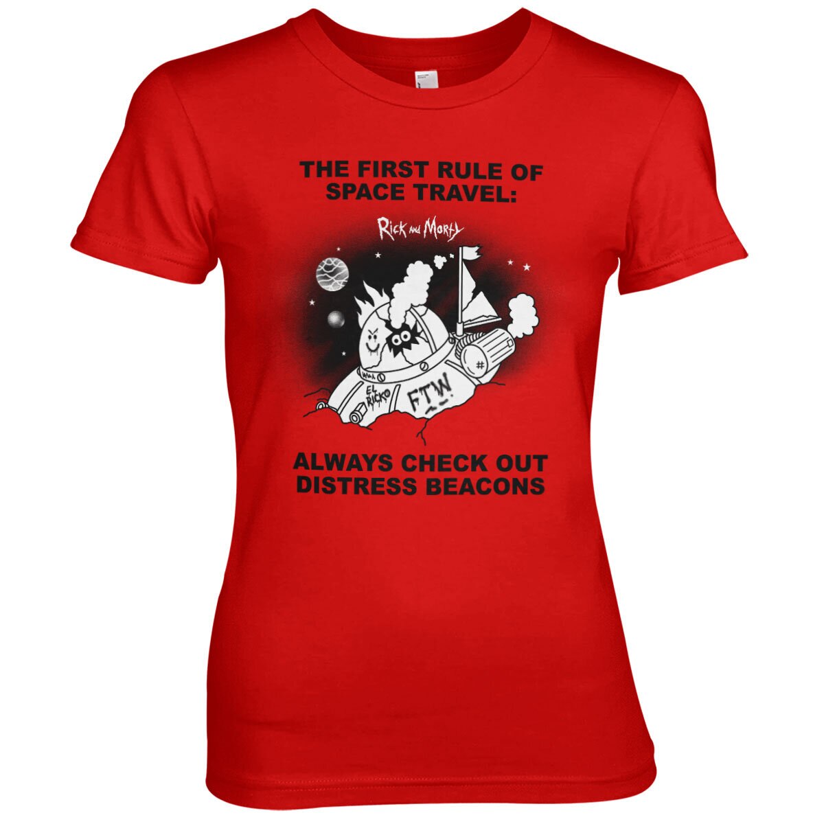 Rick And Morty - Distressed Beacons Girly Tee – T-shirt femme