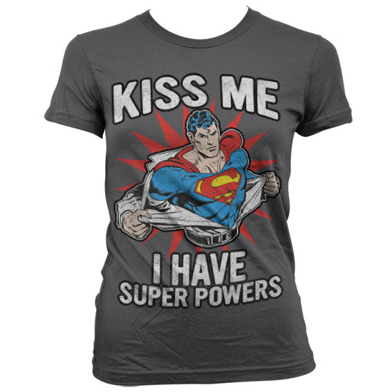 Kiss Me - I Have Super Powers Girly T-Shirt – T-shirt femme