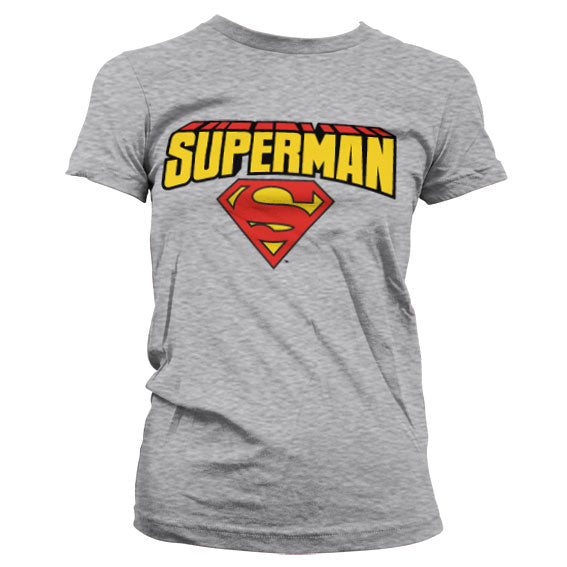 Superman Blockletter Logo Girly T-Shirt – T-shirt femme