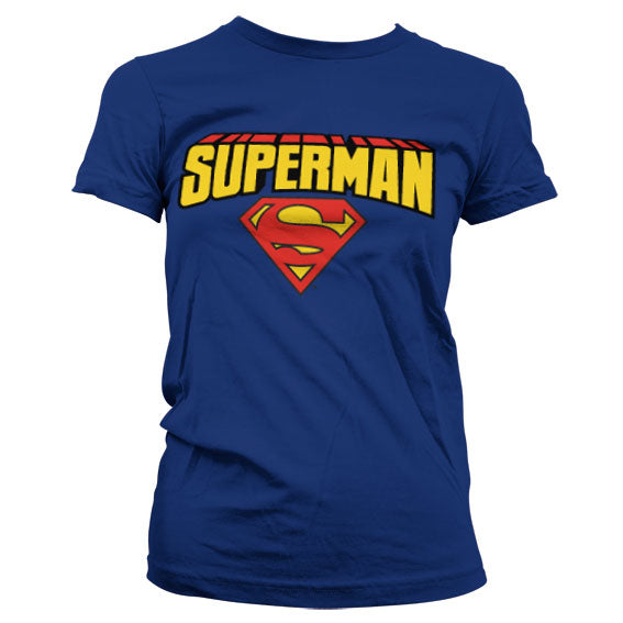 Superman Blockletter Logo Girly T-Shirt – T-shirt femme