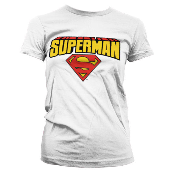 Superman Blockletter Logo Girly T-Shirt – T-shirt femme
