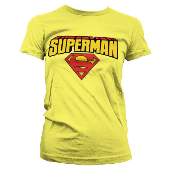 Superman Blockletter Logo Girly T-Shirt – T-shirt femme