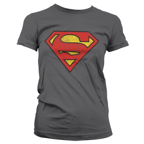 Superman Washed Shield Girly T-Shirt – T-shirt femme