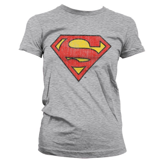 Superman Washed Shield Girly T-Shirt – T-shirt femme