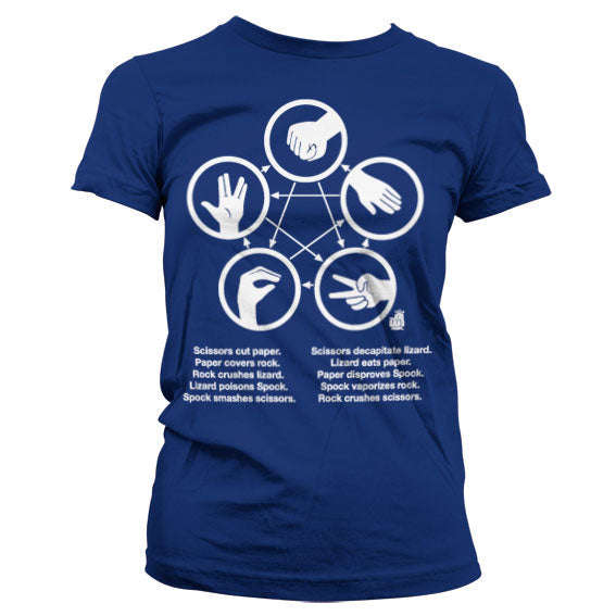 Sheldons Rock-Paper-Scissors-Lizard Game Girly T-Shirt – T-shirt femme