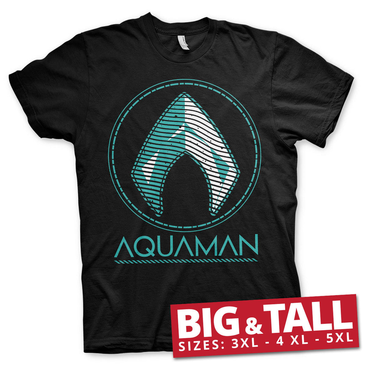 Aquaman - Distressed Shield Big Tall T-Shirt – T-shirt grande taille