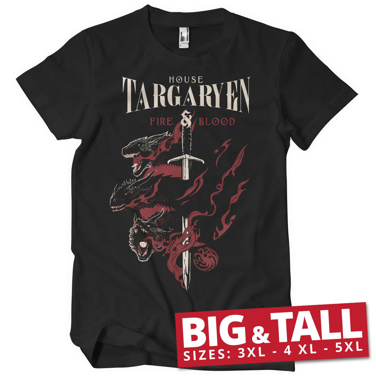 Le Trône de fer - House Targaryen Big & Tall T-Shirt – T-shirt grande taille
