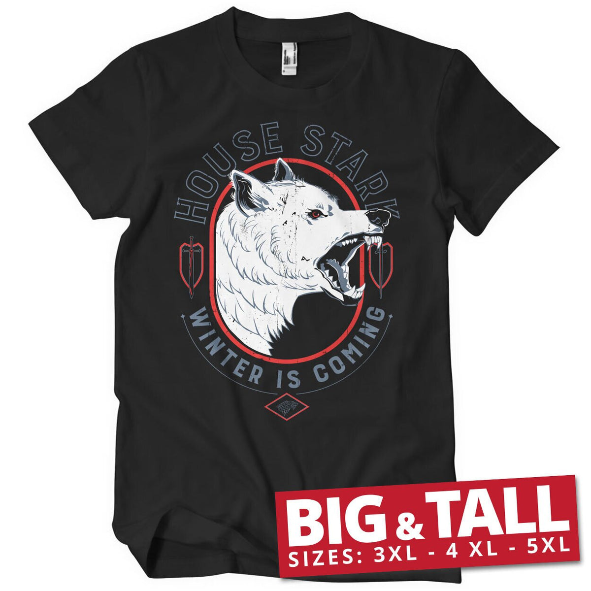 Le Trône de fer - House Stark - Winter Is Coming Big & Tall T-Shirt – T-shirt grande taille