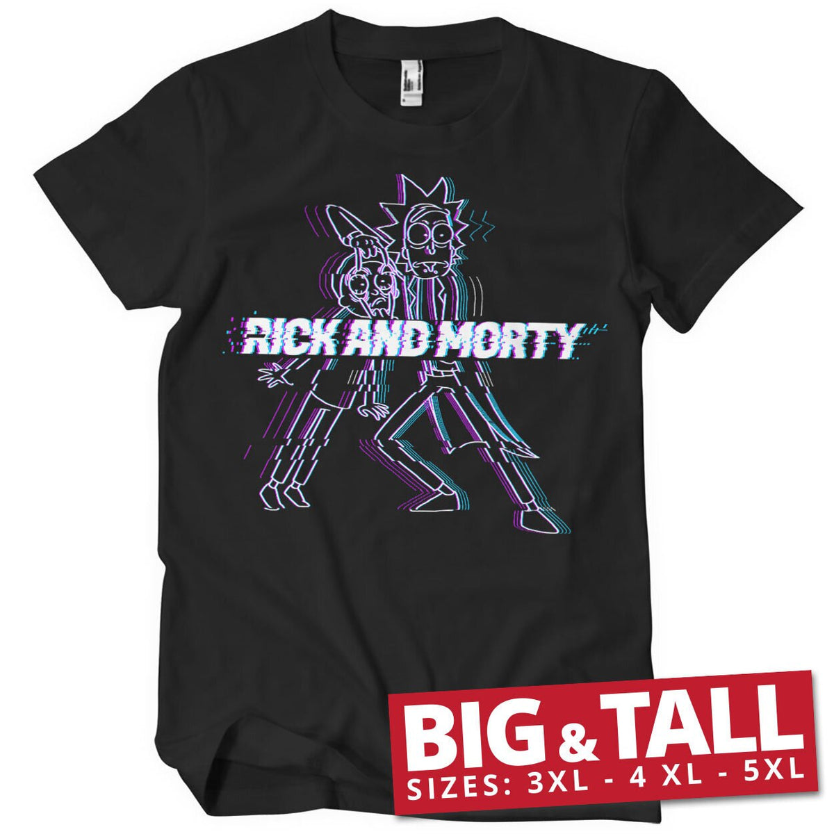 Rick And Morty Glitch Big & Tall T-Shirt – T-shirt grande taille
