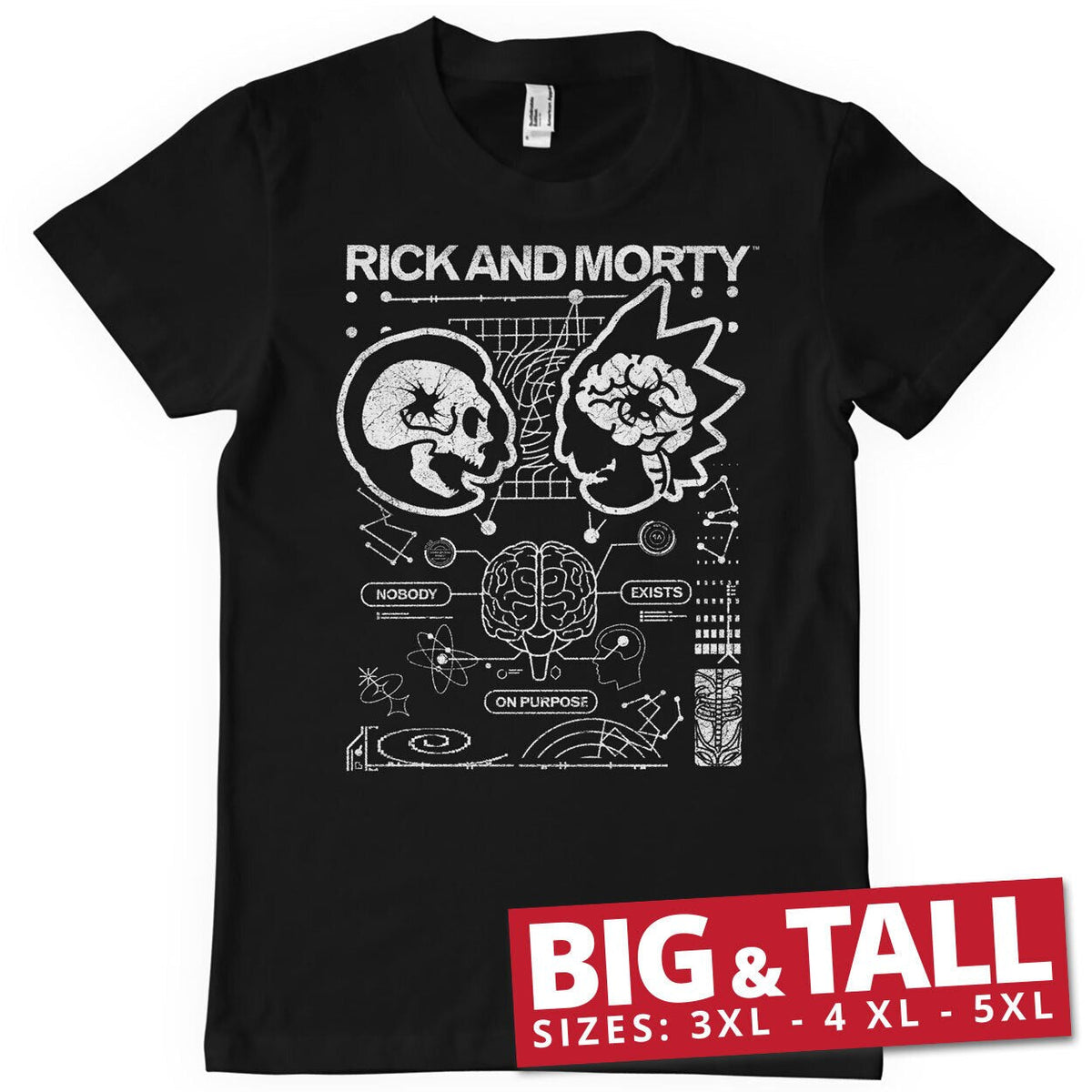 Rick and Morty - Nobody Exists On Purpose Big & Tall T-Shirt – T-shirt grande taille