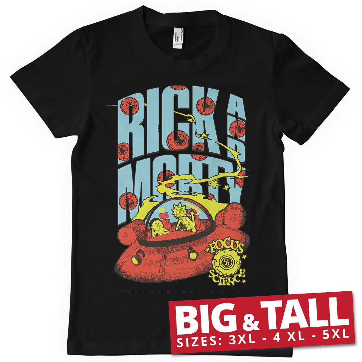 Rick and Morty - Focus On Science Big & Tall T-Shirt – T-shirt grande taille